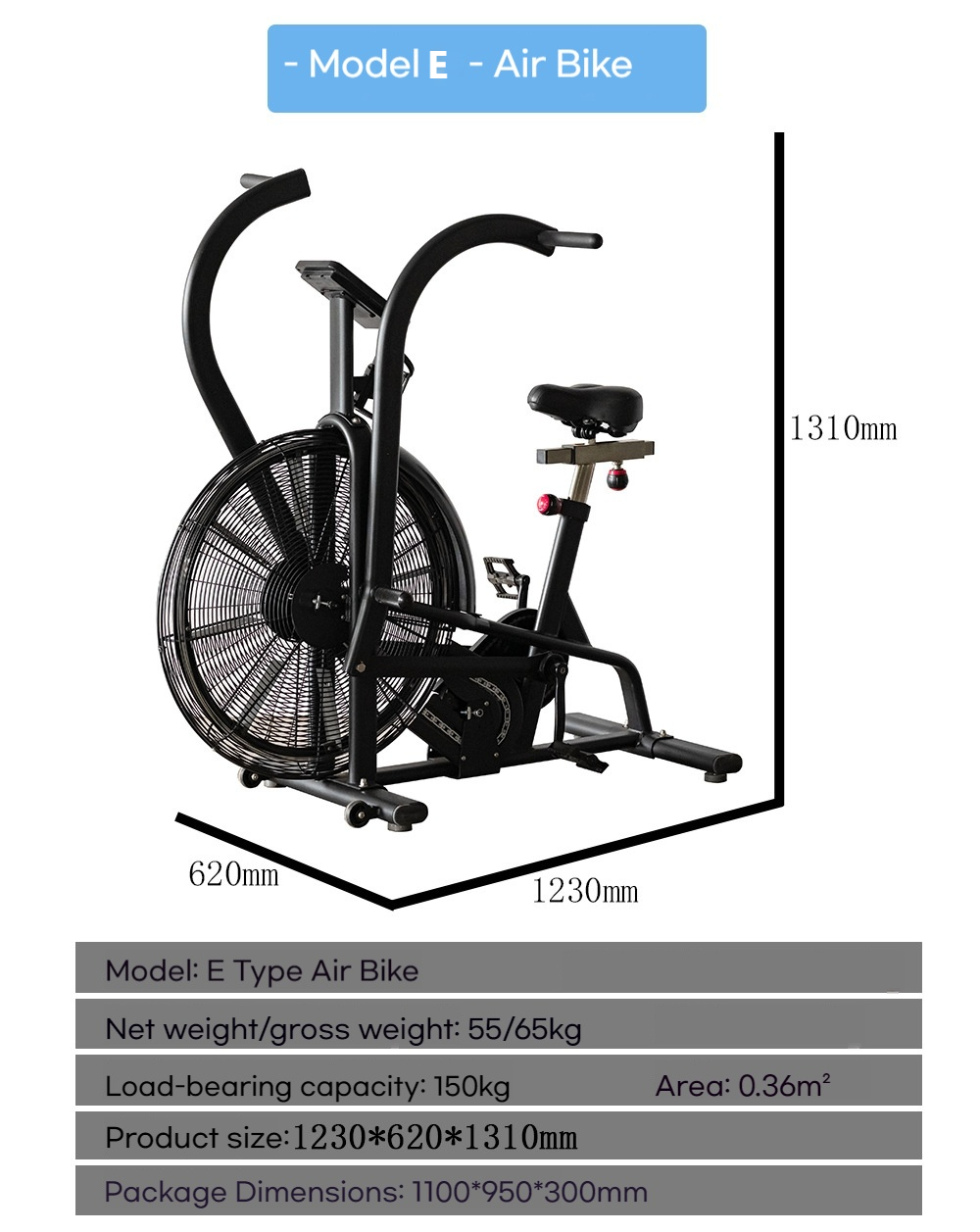 Home Gym Resistance - Commercial Wind Resistance Fan Bike Ten