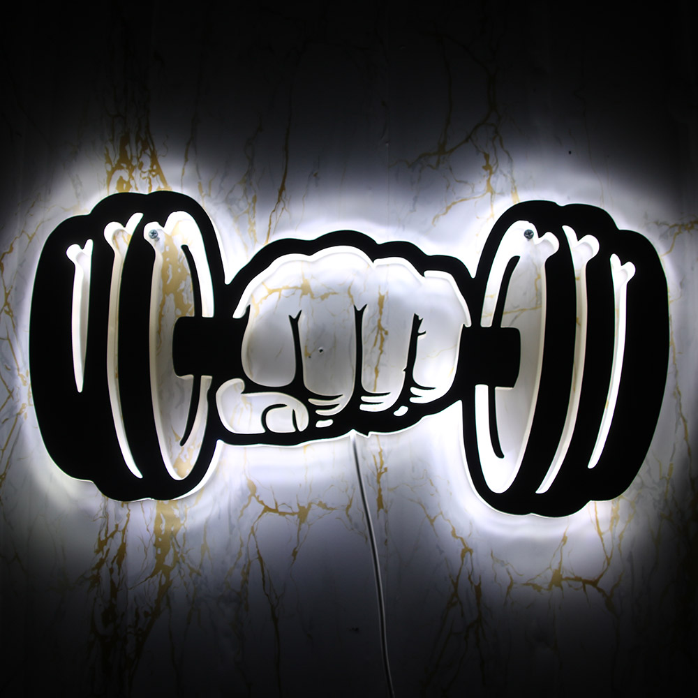 Home Gym Neon Sign - Dumbbells Strength LED Wall Light Sign