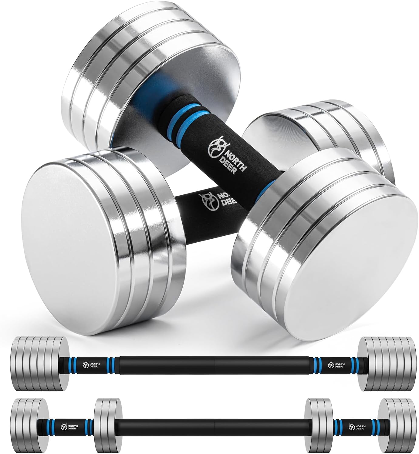 Home Gym Usa - Upgraded Adjustable Steel Dumbbells 40LB /