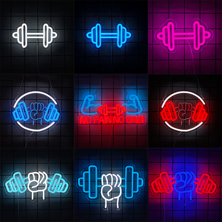 Home Gym Neon Sign - No Pain No Gain Neon Sign