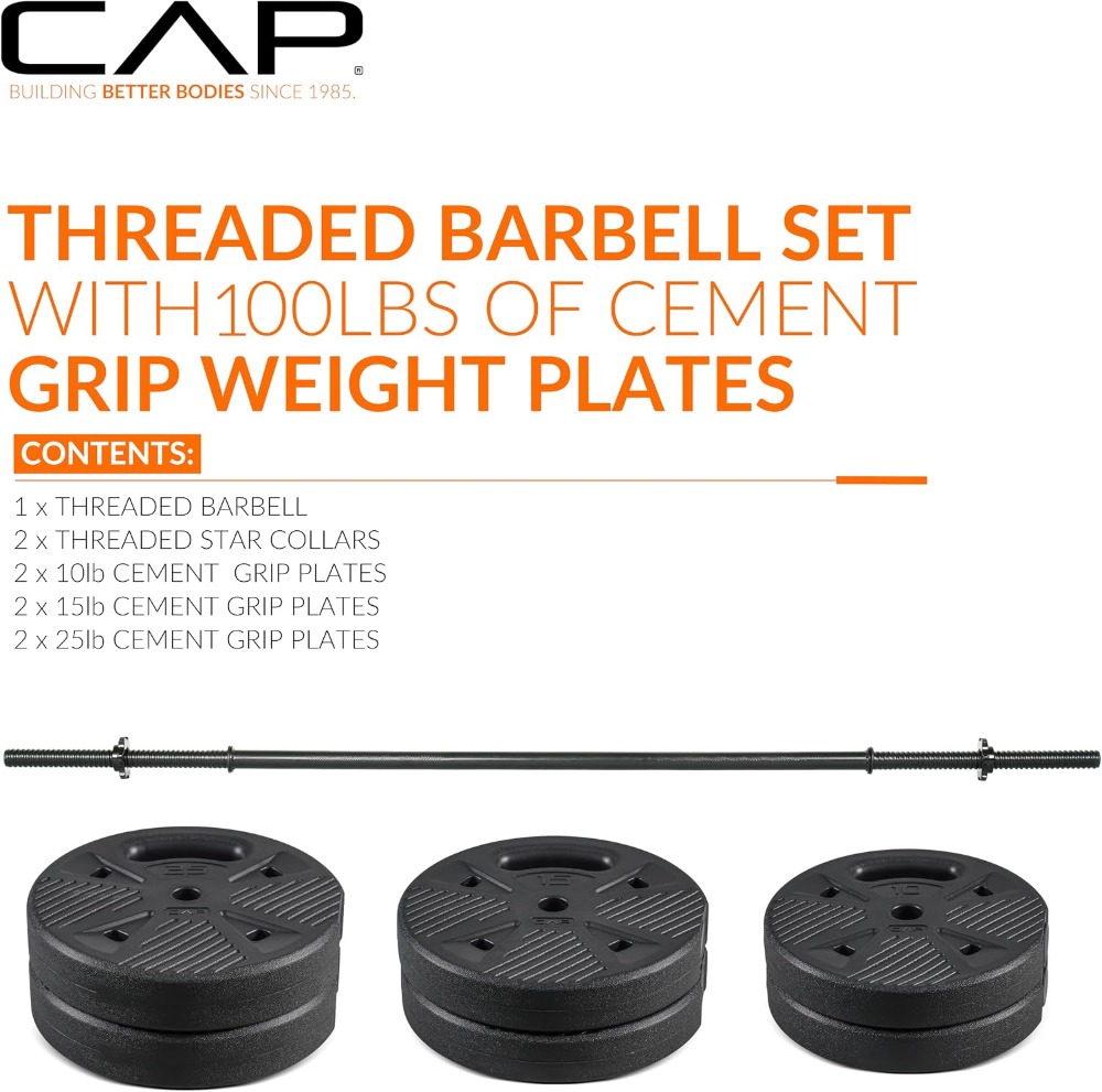 CAP Threaded Barbell Set with  – обзор и цена Home Gym Usa