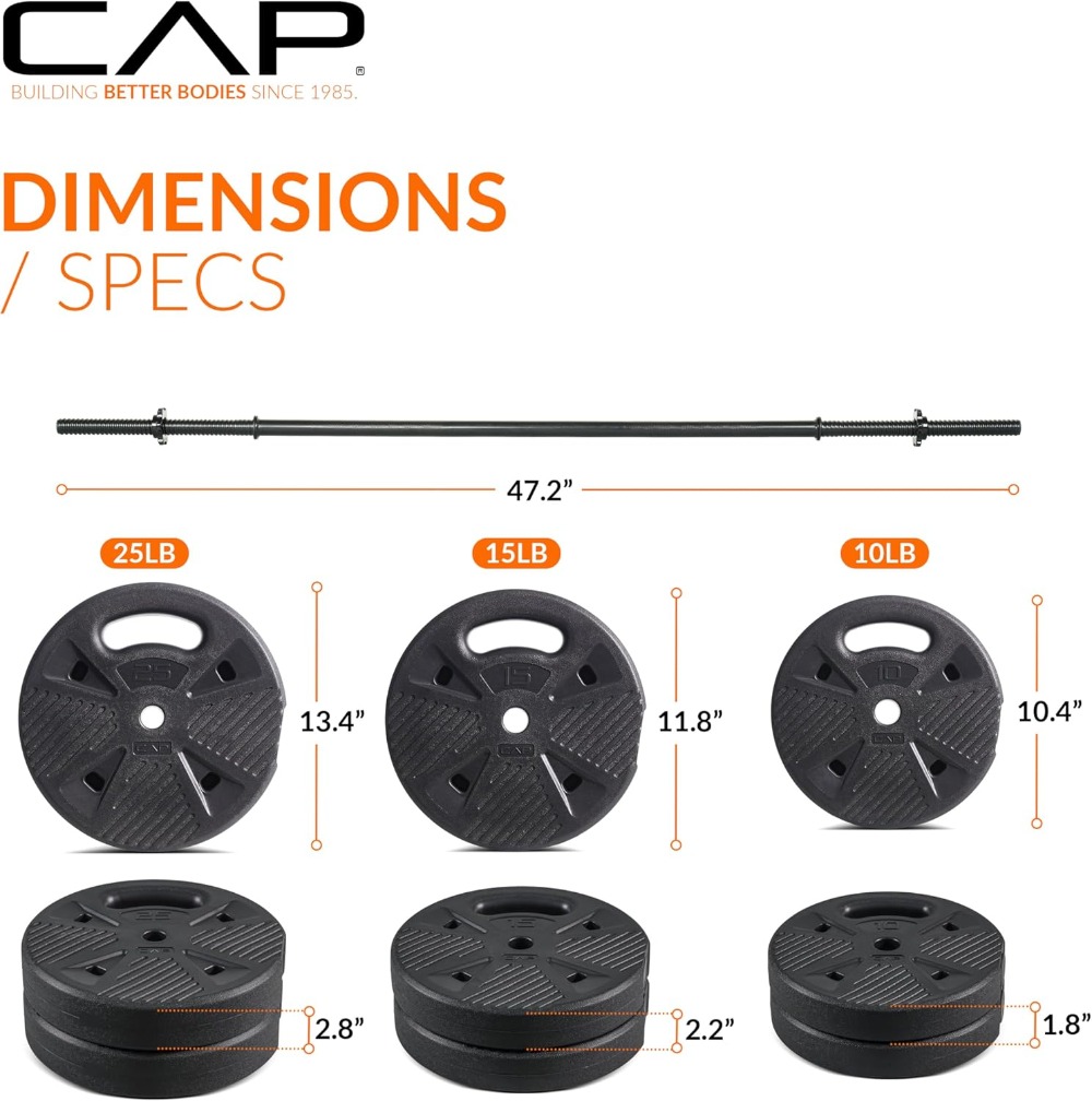 CAP Threaded Barbell Set with  – обзор и цена Home Gym Usa