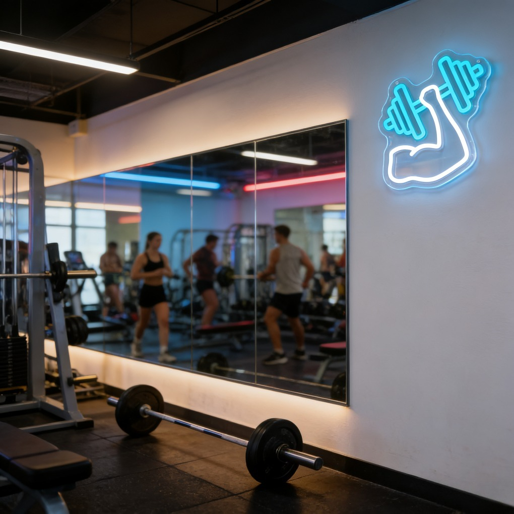 Muscle Arm Dumbbell Neon Sign  – обзор и цена Home Gym Neon Sign