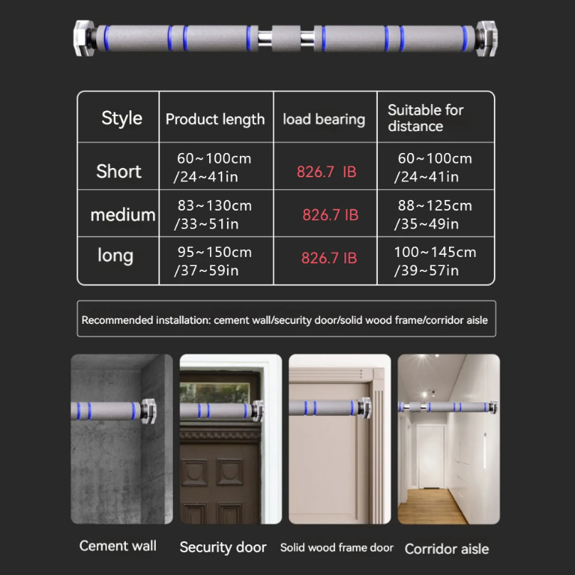 Telescopic Doorway Pull Up Bar – обзор и цена Suspension Trainer Door