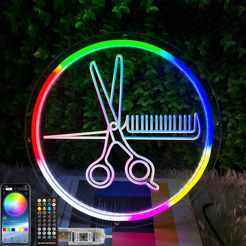 Bluetooth RGBIC Scissors Neon  – обзор и цена Home Gym Neon Sign