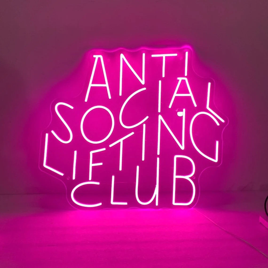 Anti Social Lifting Club Neon  – обзор и цена Home Gym Neon Sign