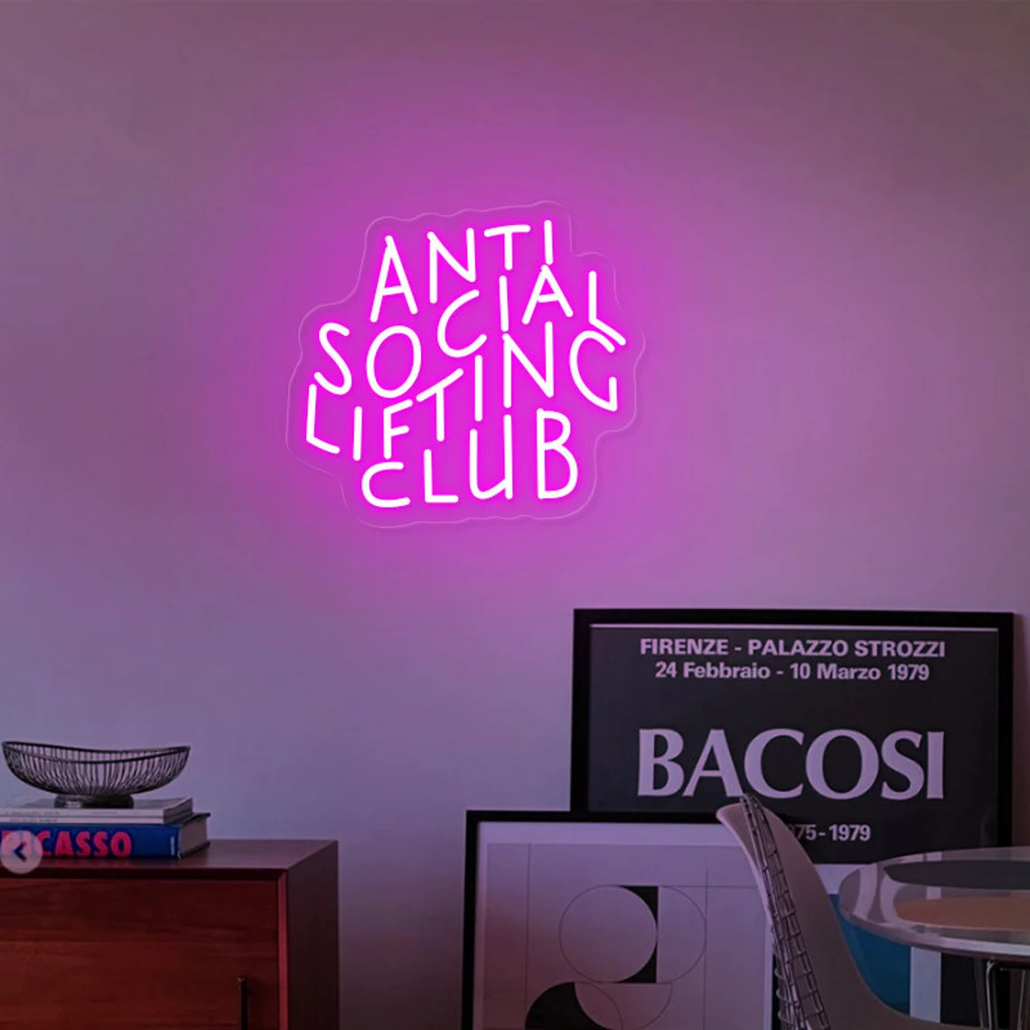 Anti Social Lifting Club Neon  – обзор и цена Home Gym Neon Sign