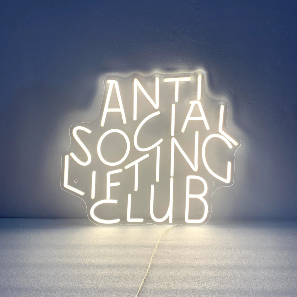 Anti Social Lifting Club Neon  – обзор и цена Home Gym Neon Sign