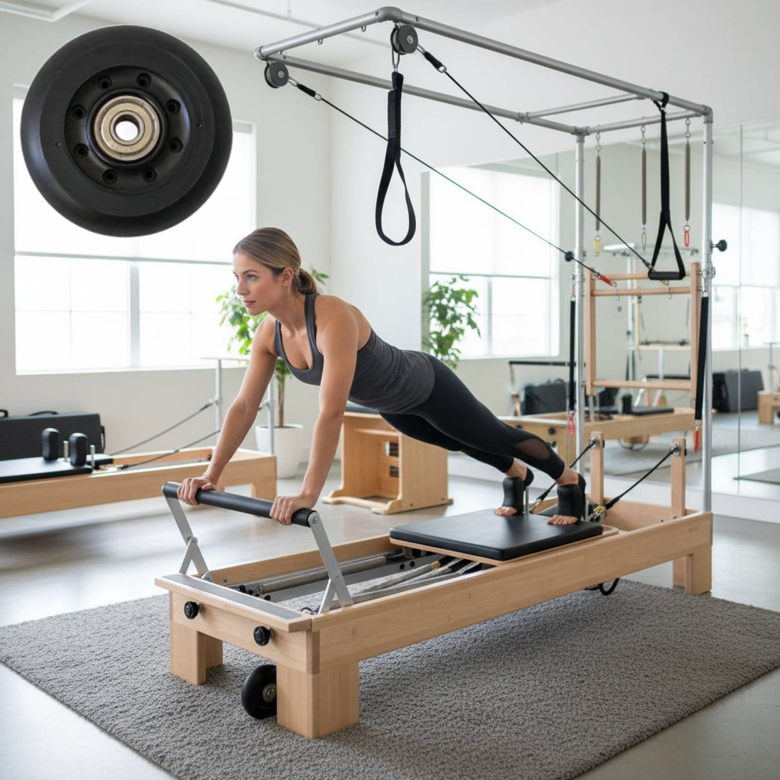 Pilates Reformer Wheel Black W – обзор и цена Home Gym Installation