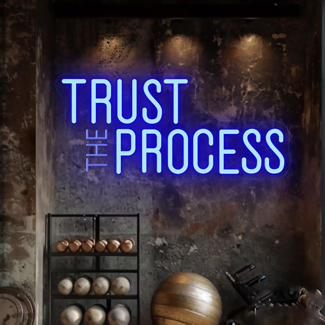 Trust The Process Neon Sign, C – обзор и цена Home Gym Neon Sign