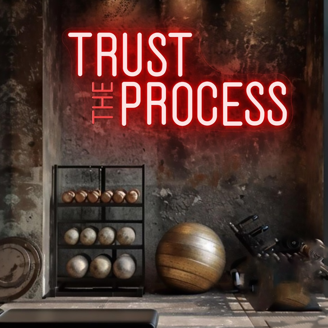 Trust The Process Neon Sign, C – обзор и цена Home Gym Neon Sign