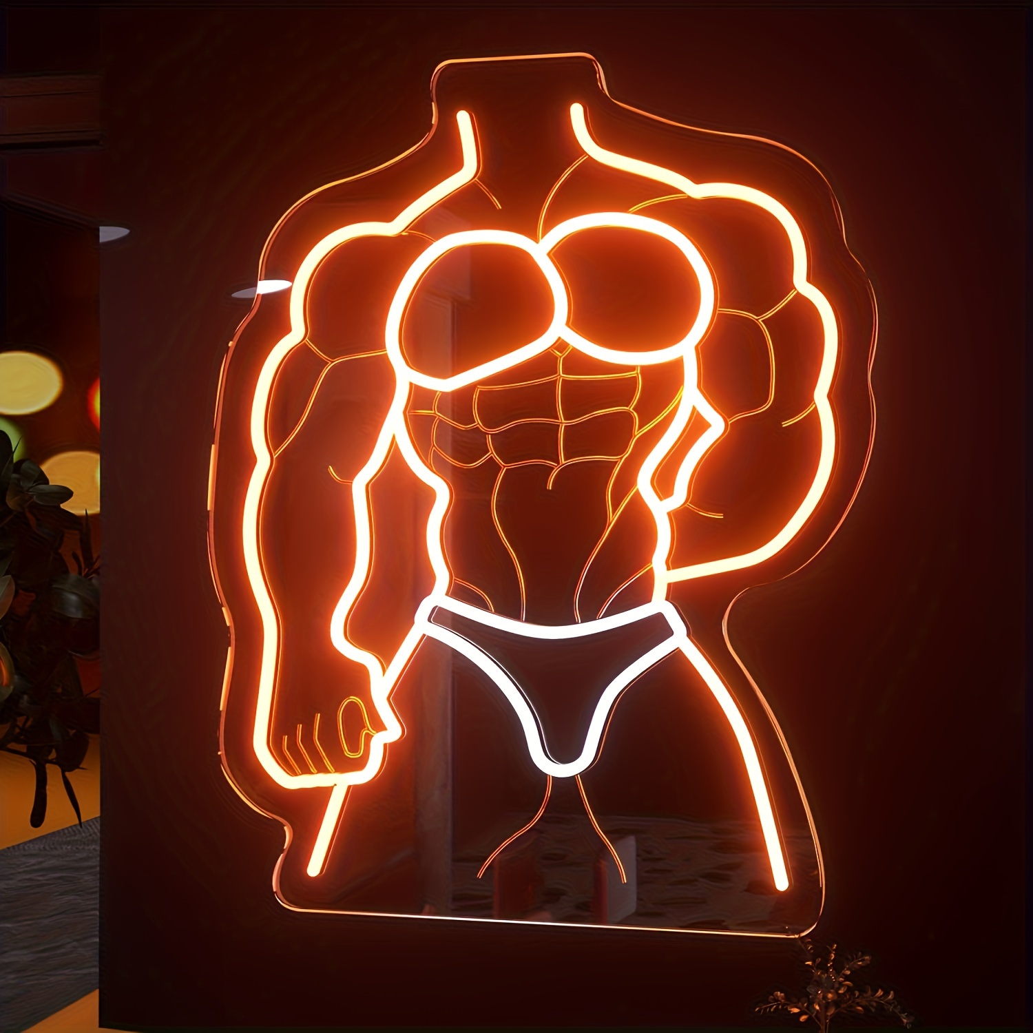 Muscle Man Neon Sign Orange Wh – обзор и цена Home Gym Neon Sign