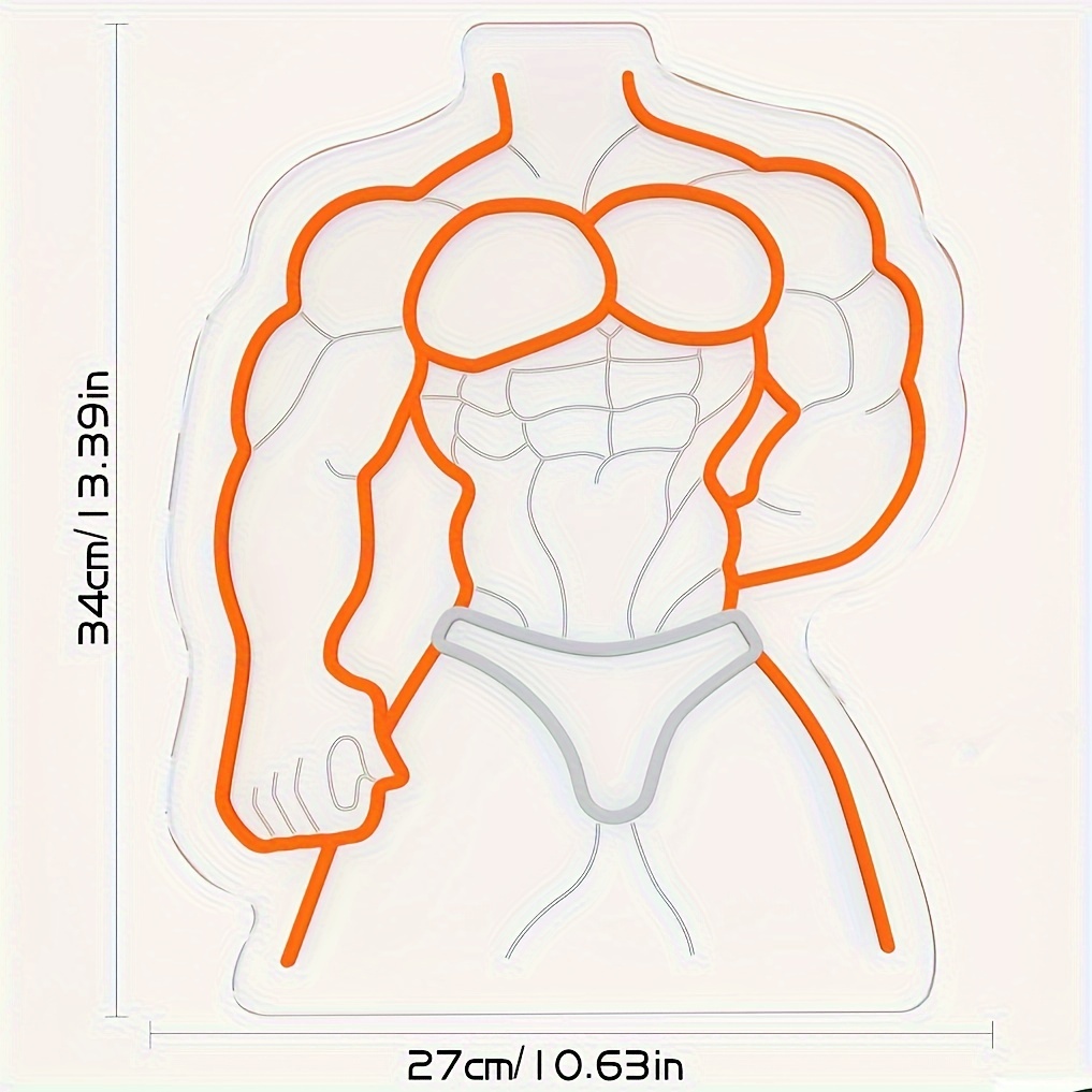 Muscle Man Neon Sign Orange Wh – обзор и цена Home Gym Neon Sign
