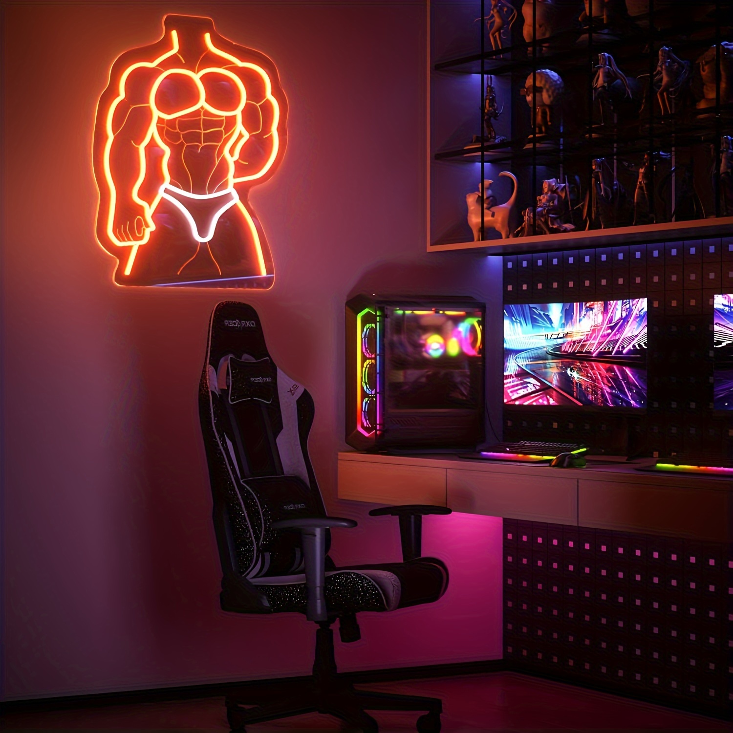 Muscle Man Neon Sign Orange Wh – обзор и цена Home Gym Neon Sign