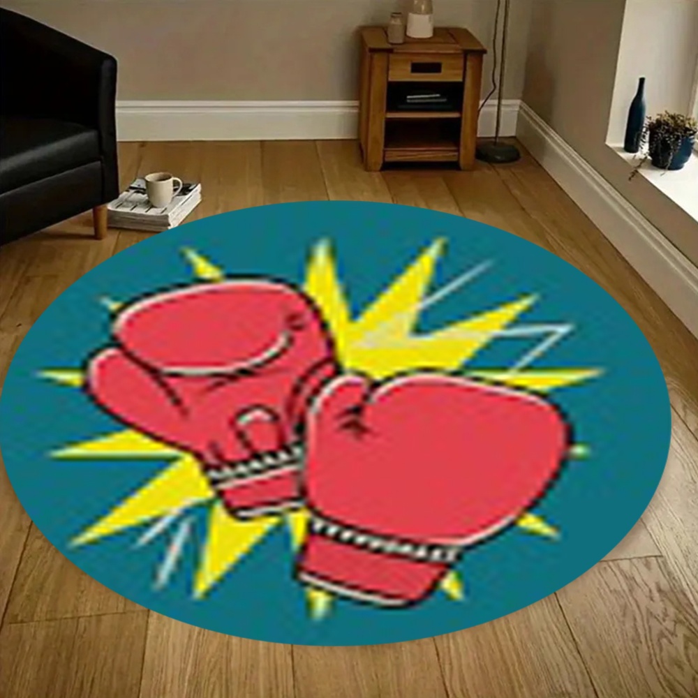 Comic Boxing Gloves Round Rug  – обзор и цена Home Zone Gym