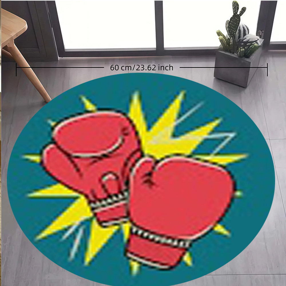Comic Boxing Gloves Round Rug  – обзор и цена Home Zone Gym