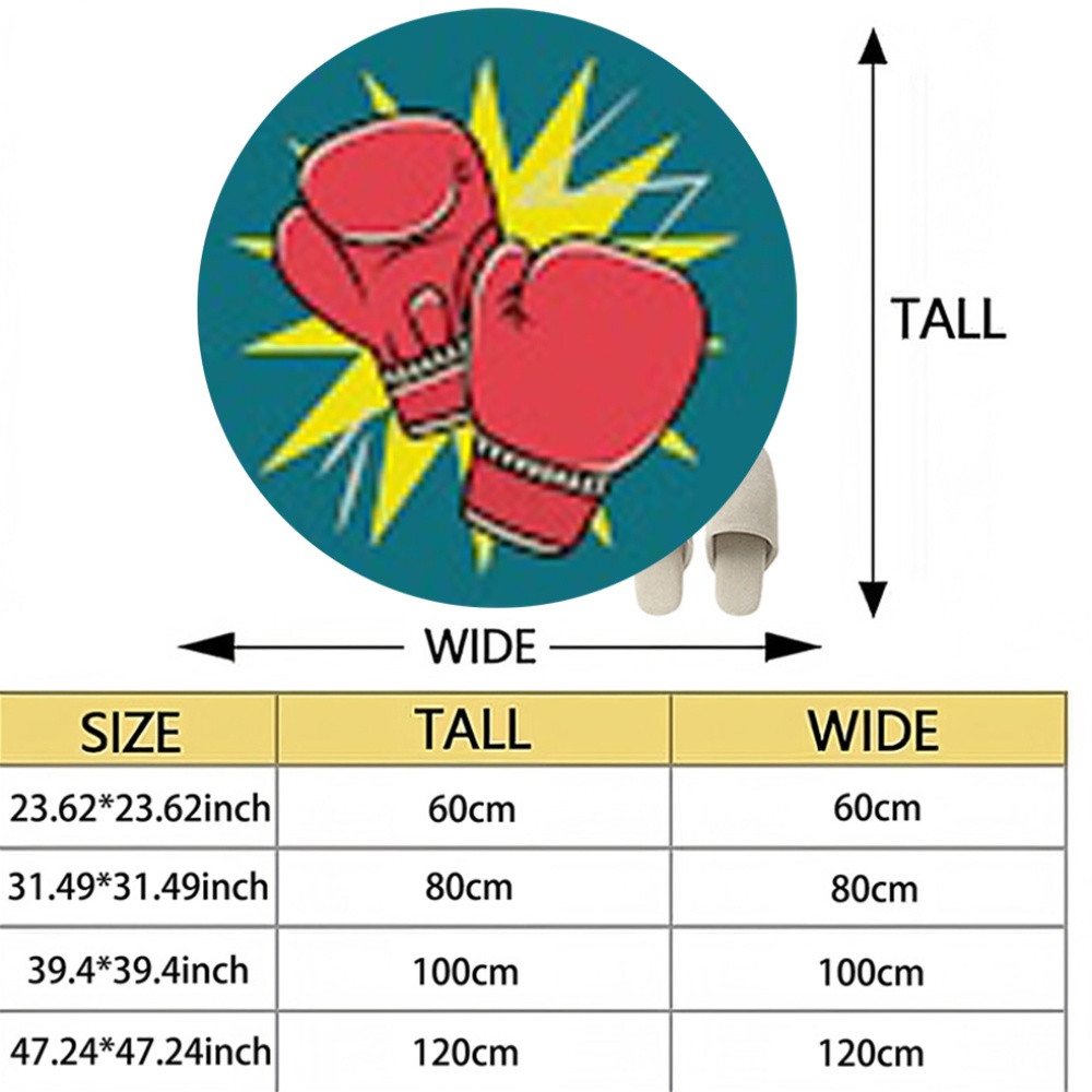Comic Boxing Gloves Round Rug  – обзор и цена Home Zone Gym