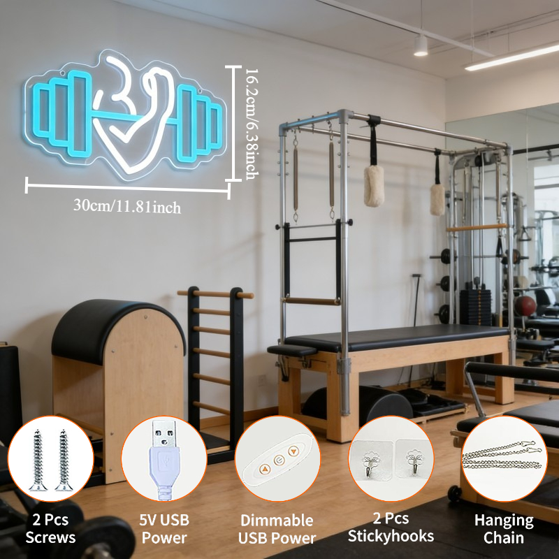 Bicep Dumbbell Neon Sign LED W – обзор и цена Home Gym Neon Sign