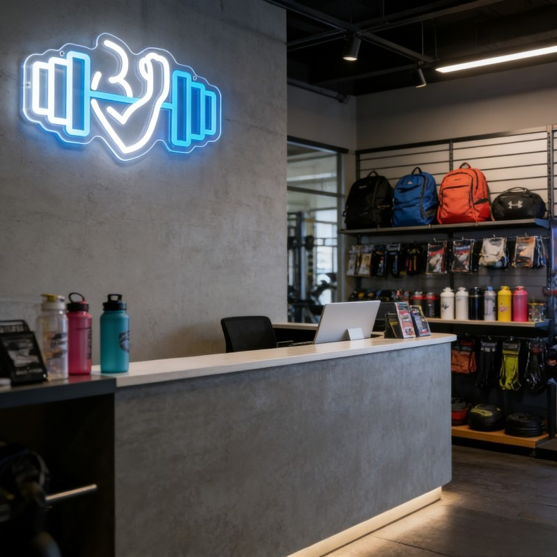 Bicep Dumbbell Neon Sign LED W – обзор и цена Home Gym Neon Sign