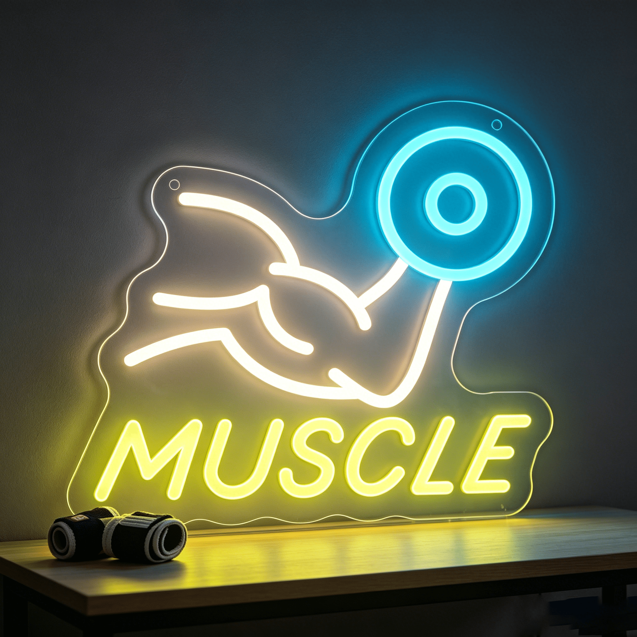 Muscle Neon Sign LED USB Dimma – обзор и цена Home Gym Neon Sign