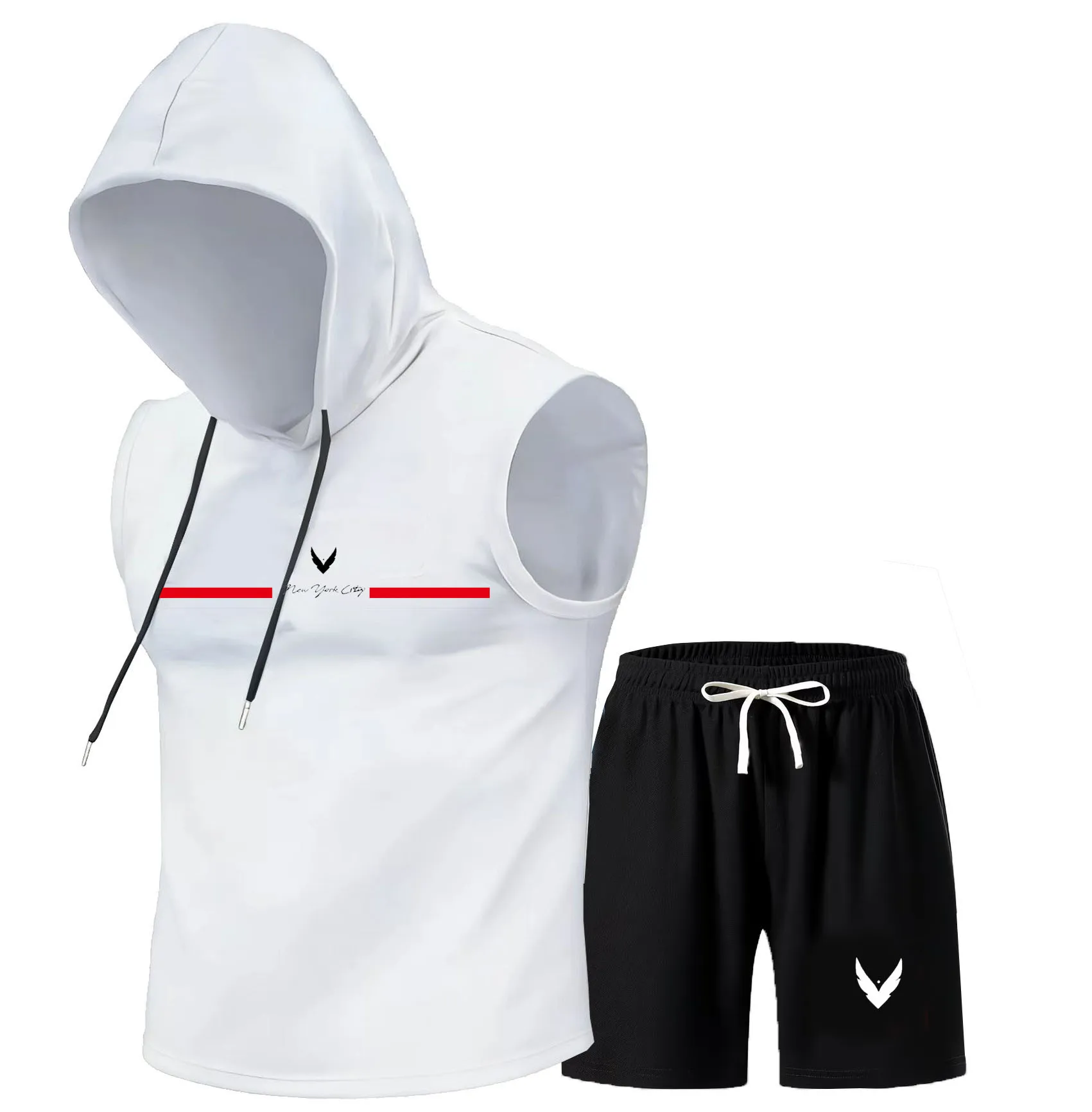 Men's hooded vest set sleevele – обзор и цена Home Gym Usa