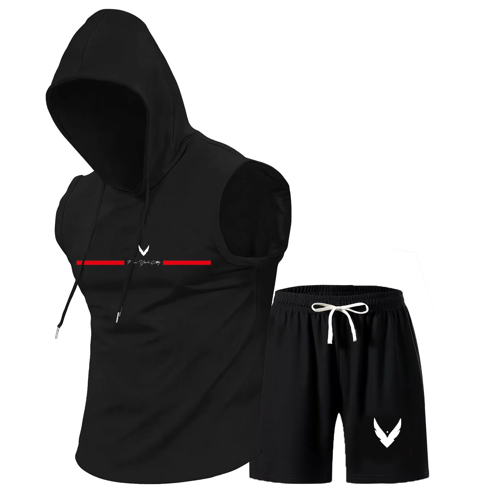 Men's hooded vest set sleevele – обзор и цена Home Gym Usa