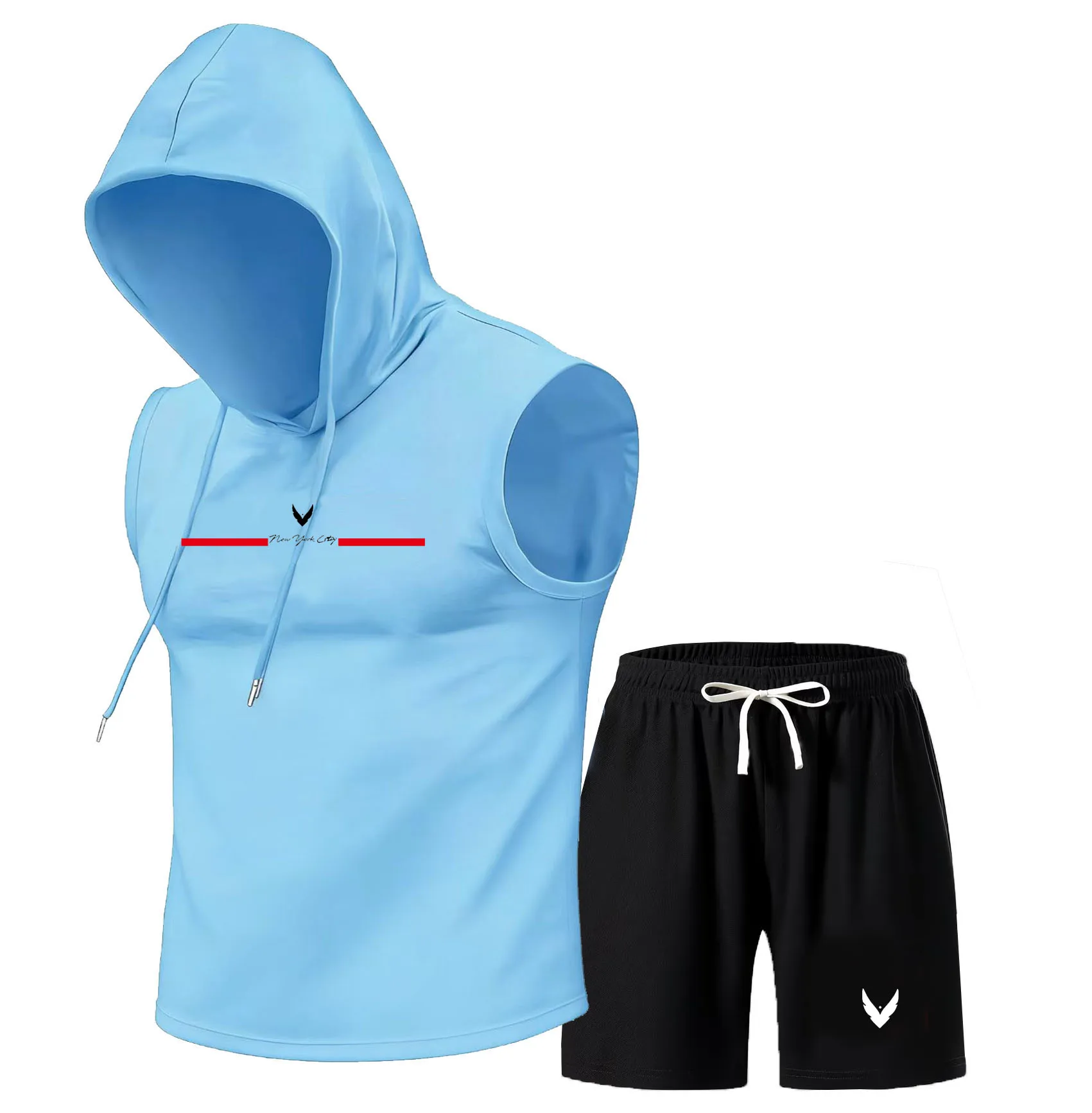 Men's hooded vest set sleevele – обзор и цена Home Gym Usa